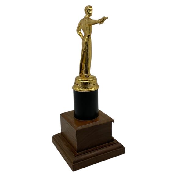 Vintage Winter League Shooting Trophy First Place Team Pistol Marksman Award - Picture 5 of 7